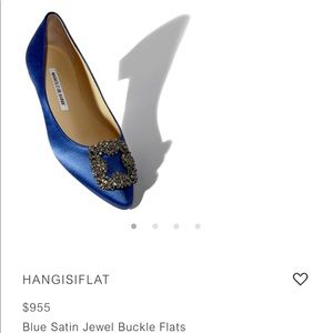Manolo Blahnik Hangisi Flat Royal Blue
